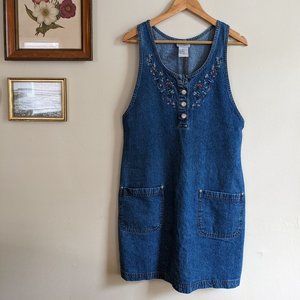 Vintage Floral Denim Jumper/Dress